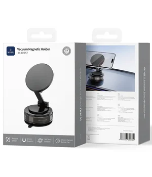 Автодержатель WIWU Wi-CH057 Holdex Magnetic Car Holder with Vacuum Mount Black