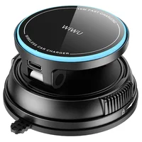 Автодержатель с БЗУ WIWU CH-326 Universal Vacuum Suction Magnetic 15W Black