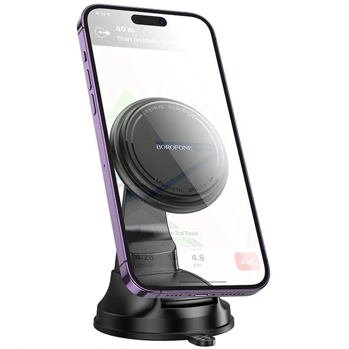 Автоутримувач Borofone BH136 Parker ring magnetic (center console) Black