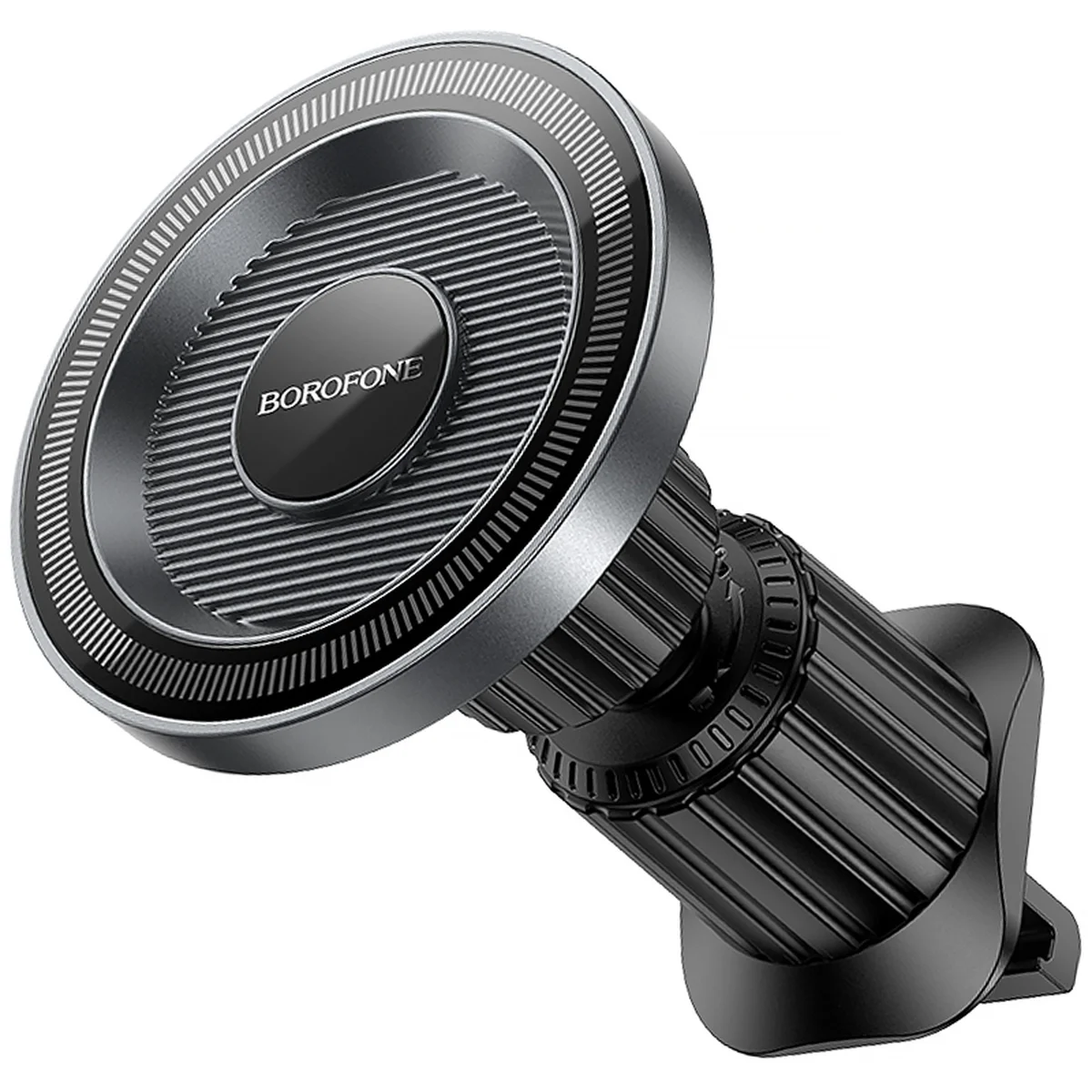 Автодержатель Borofone BH122 Profit ring magnetic (air outlet) Black / Metal gray