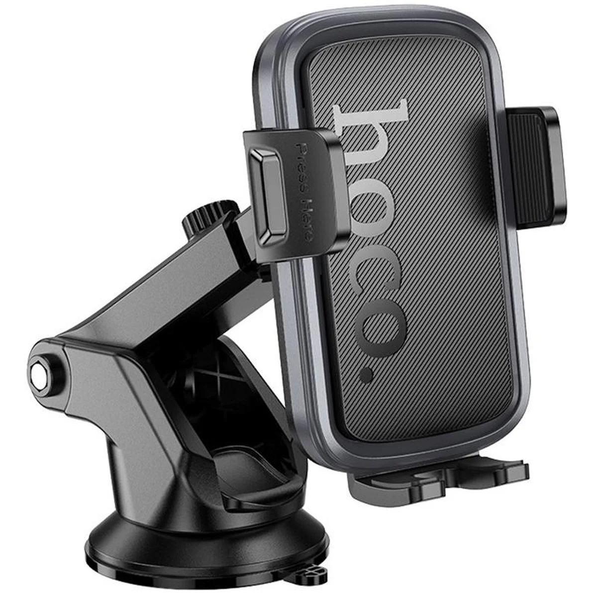 Автоутримувач Hoco H79 Vista push-type (center console) Black / Metal gray