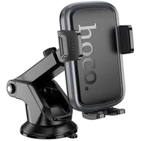 Автоутримувач Hoco H79 Vista push-type (center console) Black / Metal gray