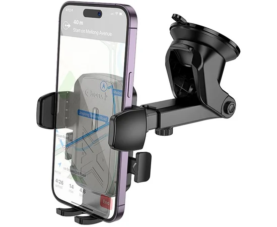 Автодержатель Hoco H65 Gamble one-button (center console) Black