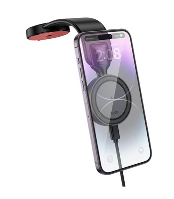 Автотримач із БЗУ Hoco HW29 Magnetic Wireless Charging 15W Black