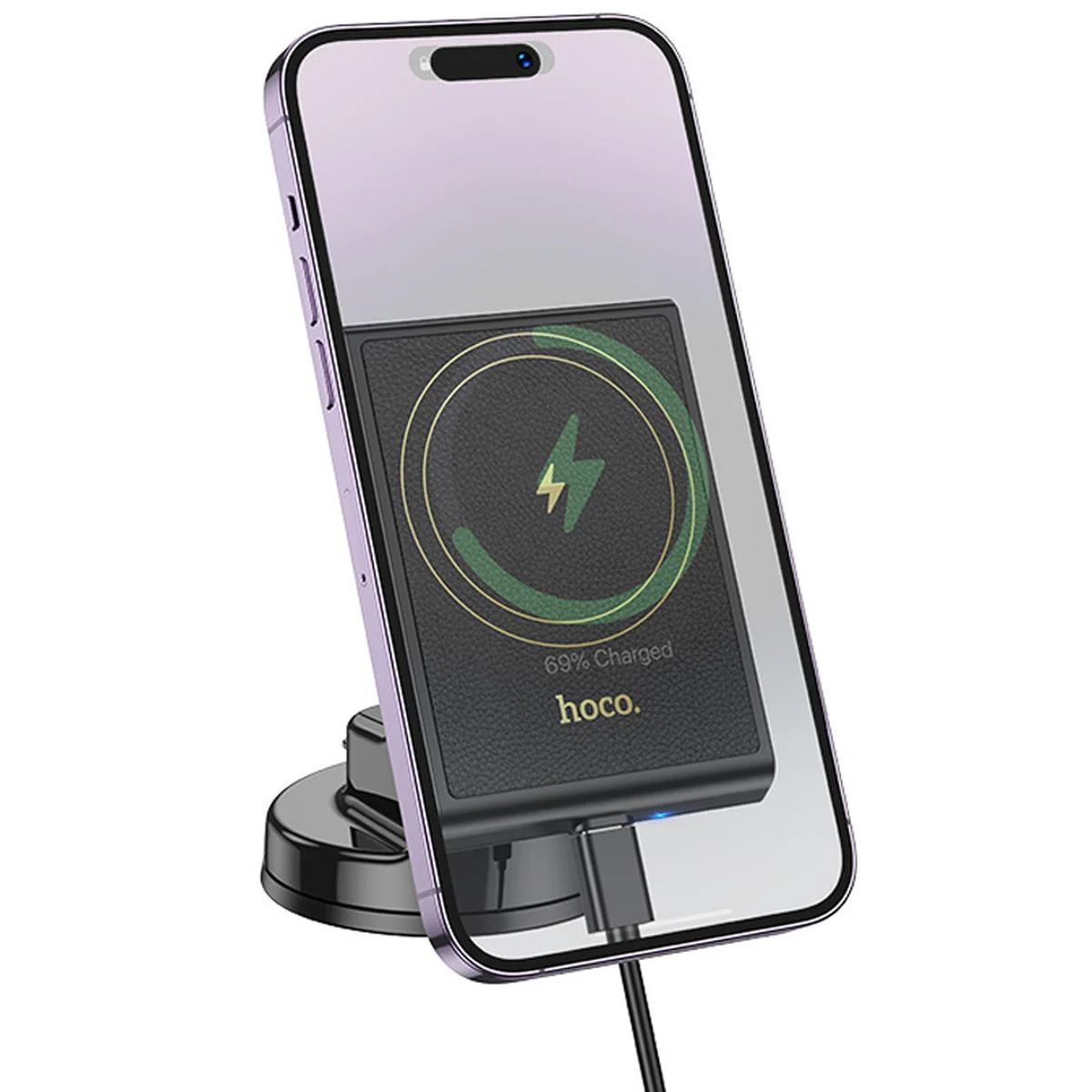 Автодержатель с БЗУ Hoco HW20 Precious (center console) Black