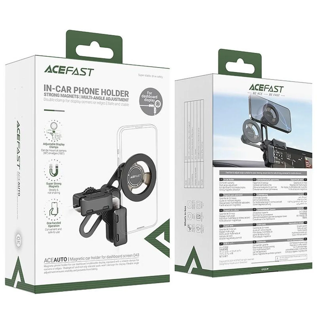 Автодержатель Acefast D43 for dashboard screen Black