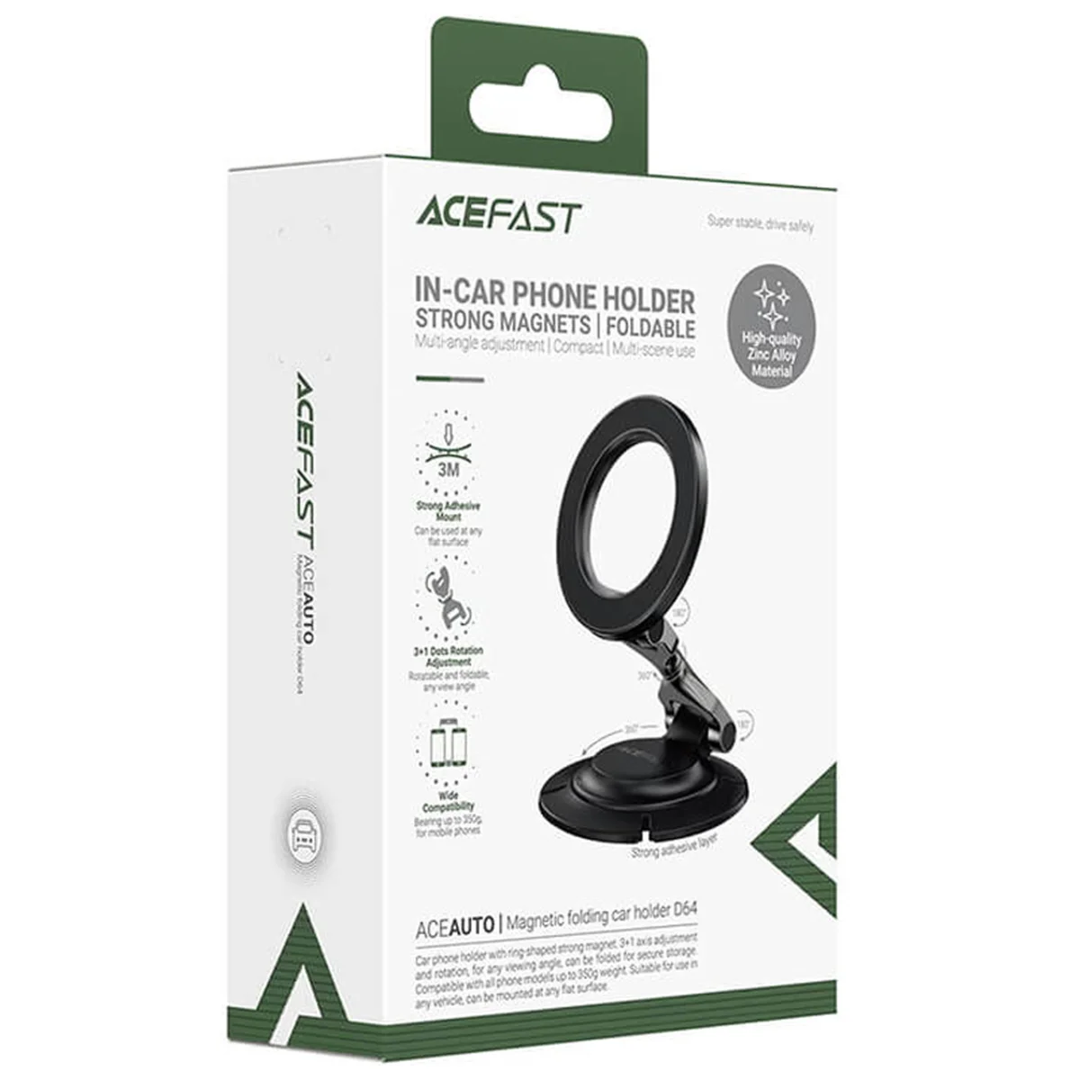 Автодержатель Acefast D64 Magnetic Wireless Black