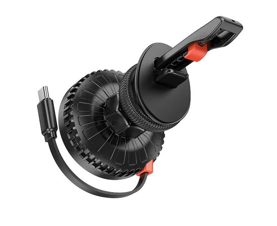 Автодержатель с БЗУ Borofone BH207 Mona retractable (air outlet) Black