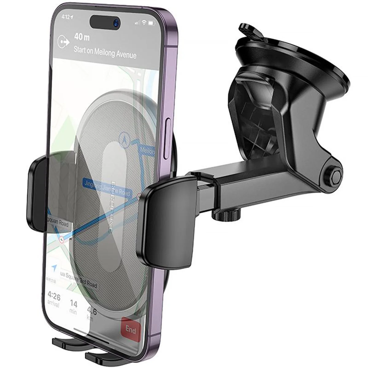 Автоутримувач Borofone BH134 Rio push-type (center console) Black