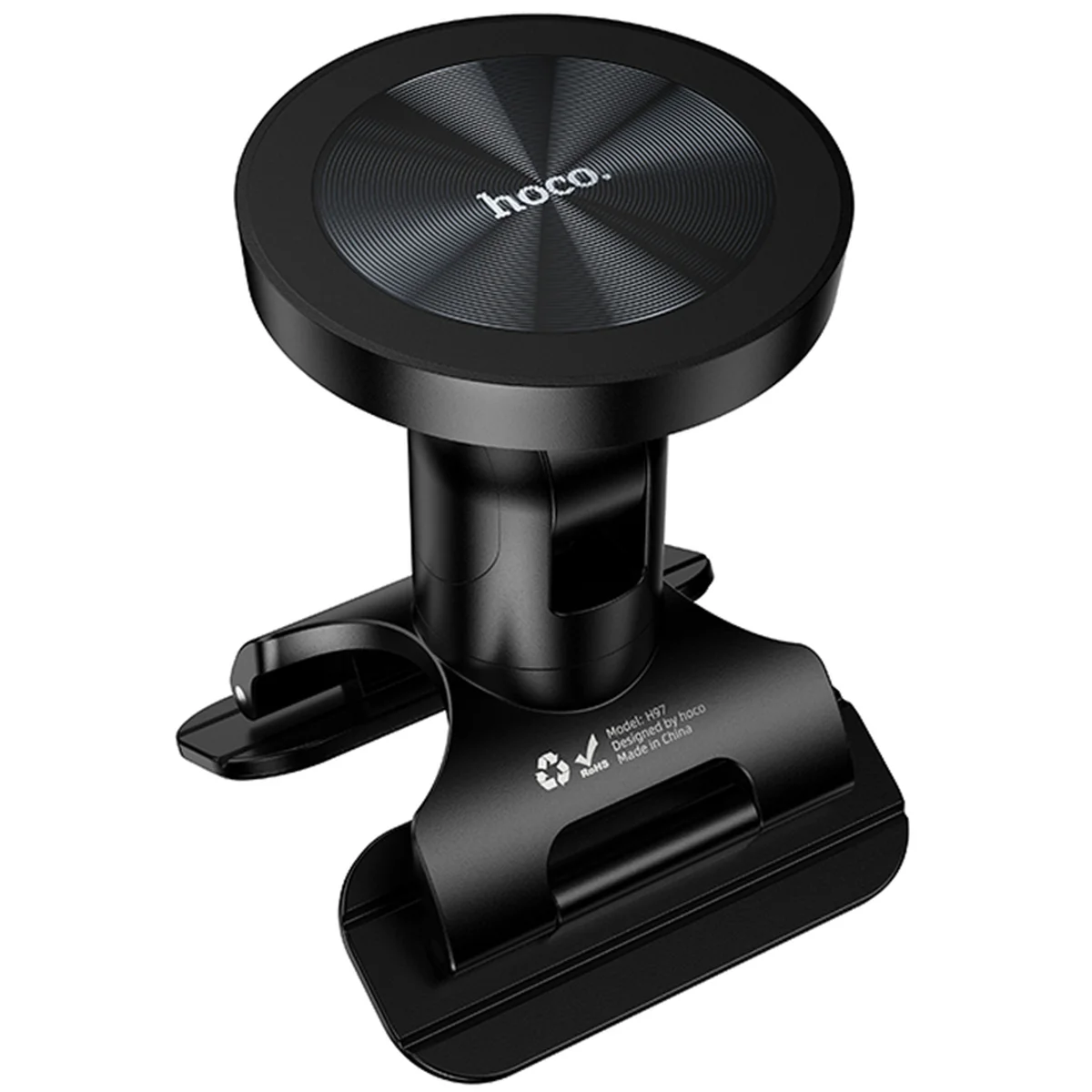 Автодержатель Hoco H97 Eminent pull clip (center console) Black