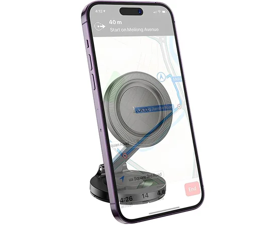 Автодержатель Hoco H61 Show folding ring magnetic (dashboard) Black / Metal gray