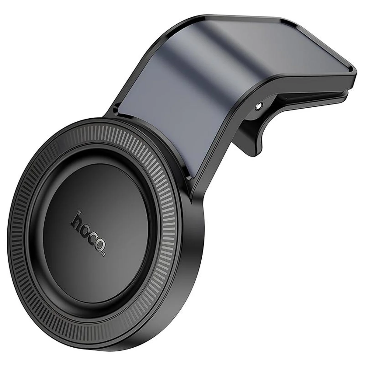 Автодержатель Hoco H59 Show ring magnetic (L air outlet) Black / Metal gray