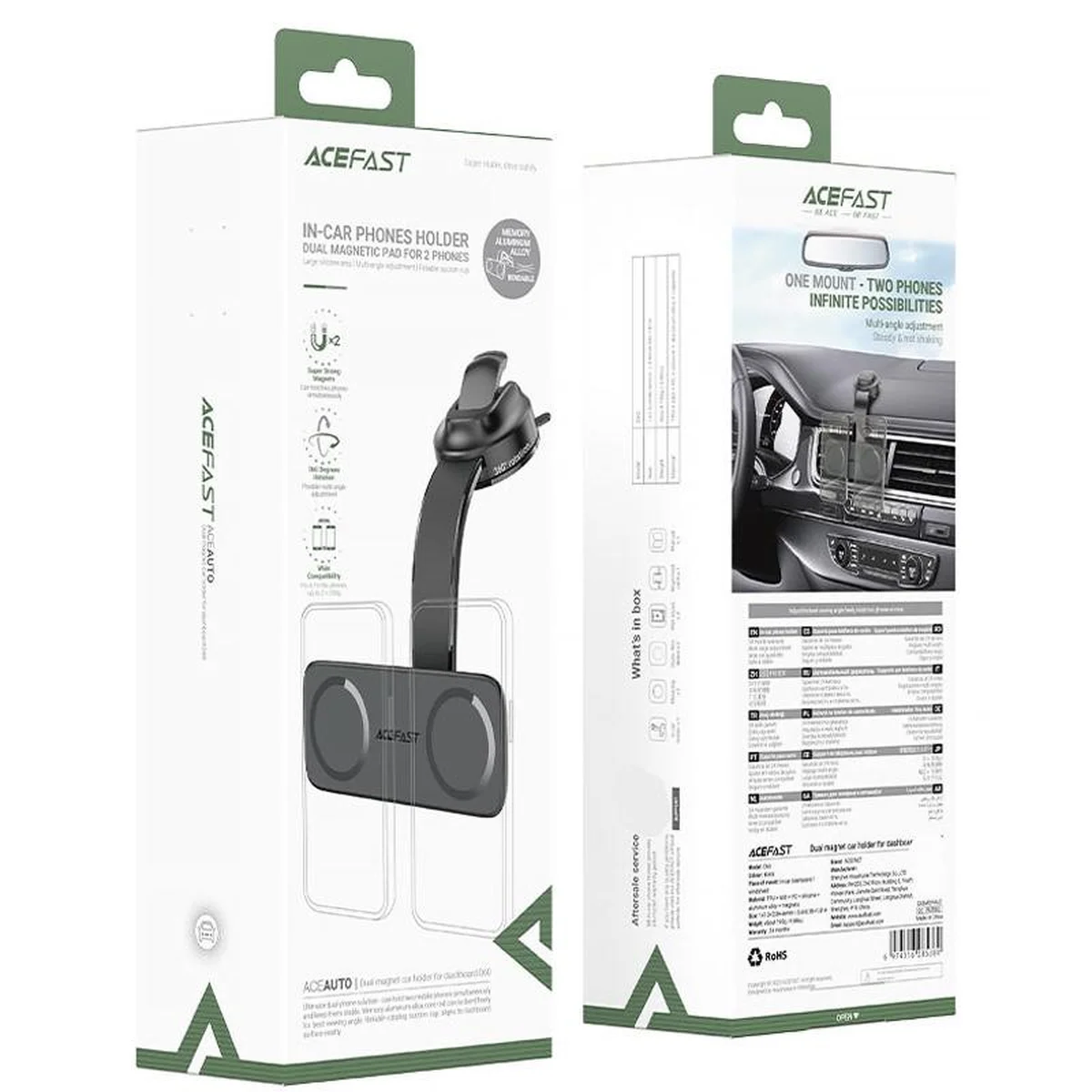 Автоутримувач Acefast D60 Dual Mount Black