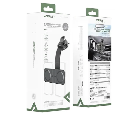 Автодержатель Acefast D60 Dual Mount Black