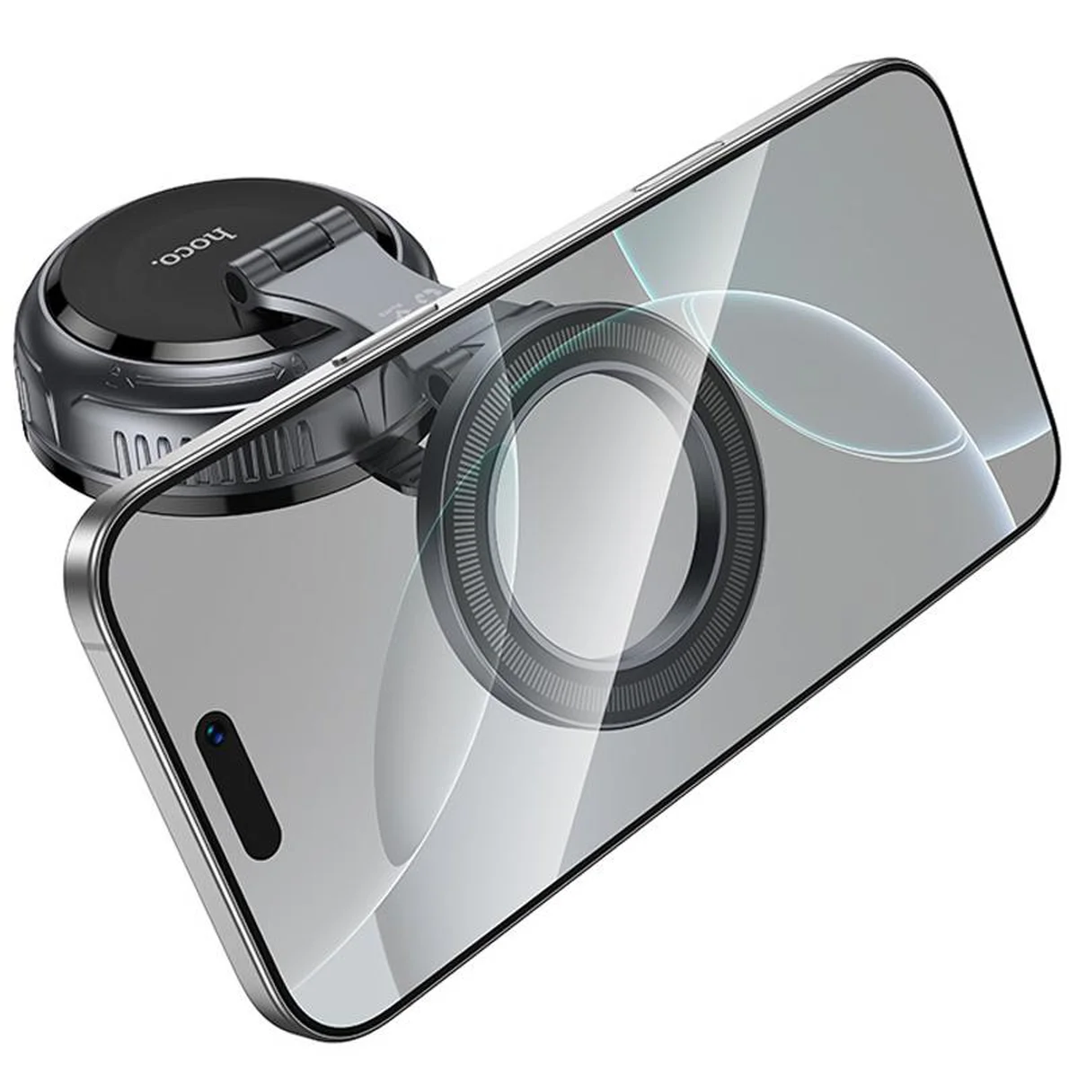 Автодержатель Hoco H92 High vacuum suction cup magnetic (universal) Black / Metal gray