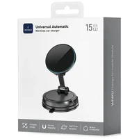 Автодержатель с БЗУ WIWU CH-326 Universal Vacuum Suction Magnetic 15W Black