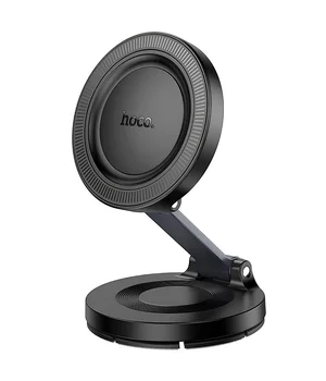 Автоутримувач Hoco H61 Show folding ring magnetic (dashboard) Black / Metal gray