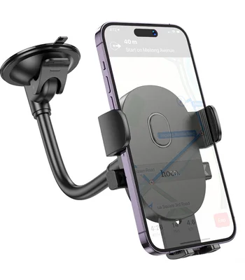 Автодержатель Hoco H20 Mighty one-button (windshield) Black Автодержатель Hoco H20 Mighty one-button (windshield) Black