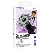 Автодержатель Borofone BH122 Profit ring magnetic (air outlet) Black / Metal gray