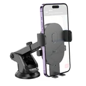 Автоутримувач Hoco H19 Mighty one-button (center console) Black