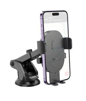 Автодержатель Hoco H19 Mighty one-button (center console) Black