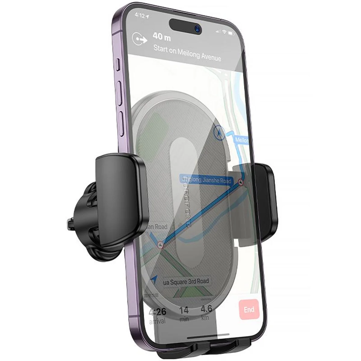 Автодержатель Borofone BH133 Rio push-type (air outlet) Black