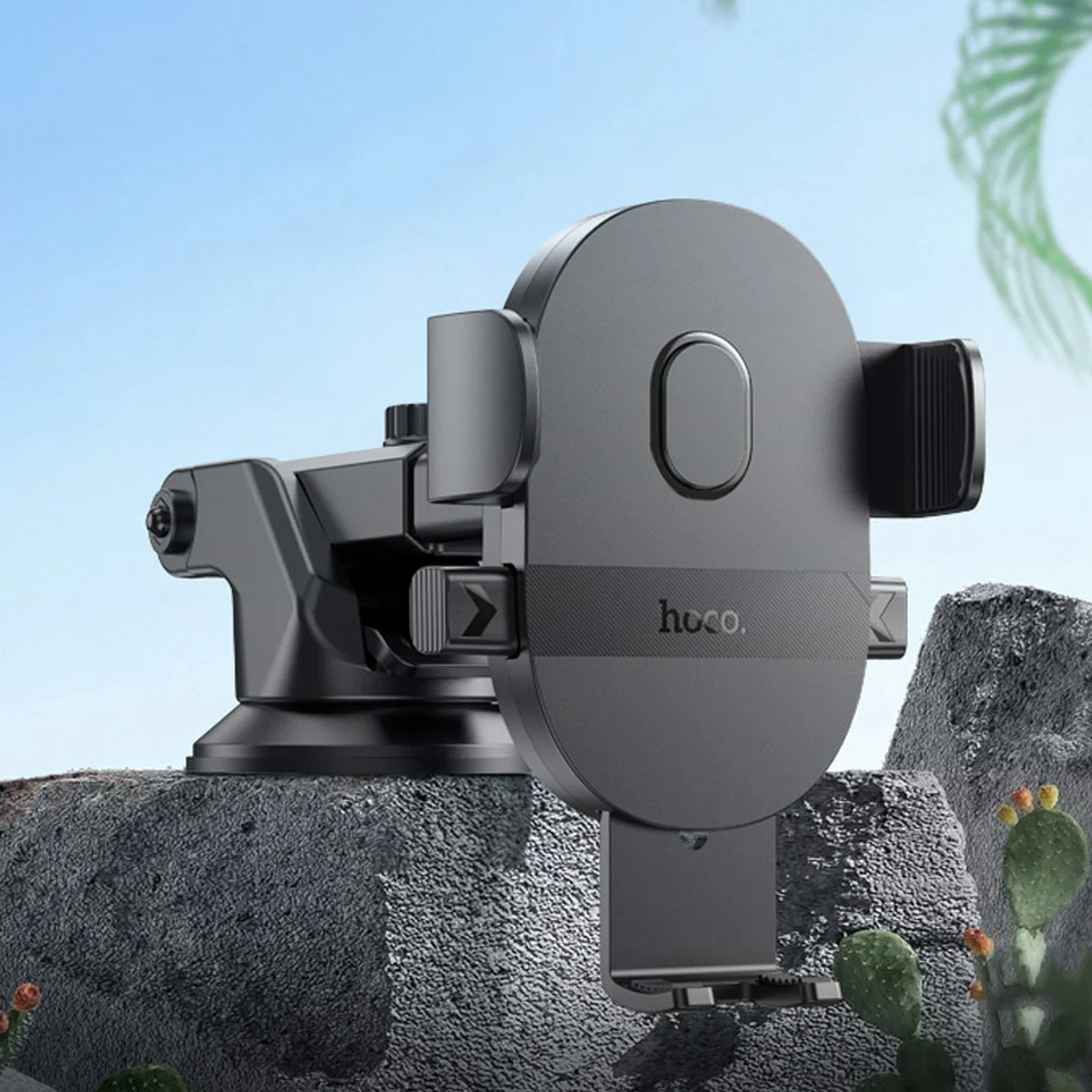 Автодержатель Hoco H19 Mighty one-button (center console) Black