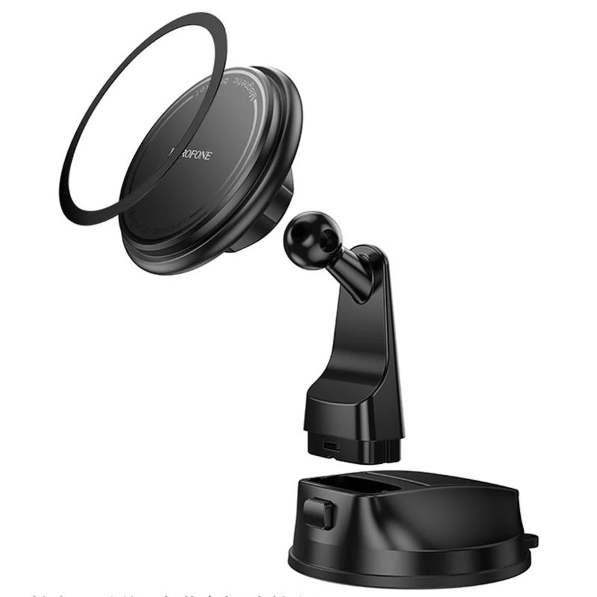 Автоутримувач Borofone BH136 Parker ring magnetic (center console) Black