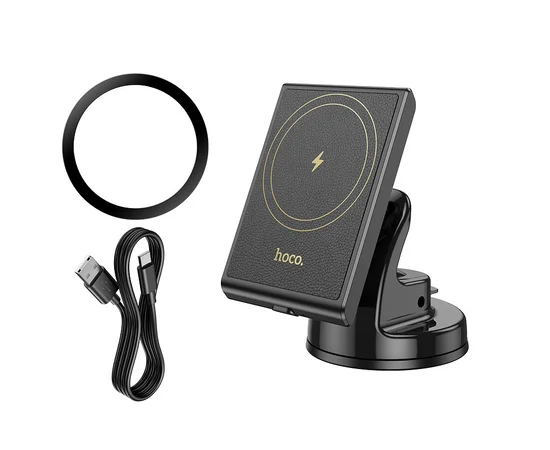 Автодержатель с БЗУ Hoco HW20 Precious (center console) Black