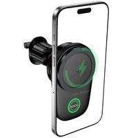 Автодержатель с БЗУ Hoco HW36 Electric 15W with cooler (air outlet) Black