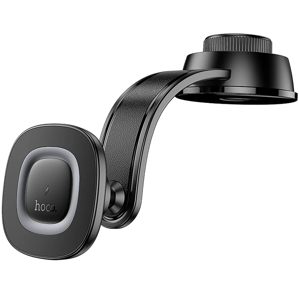 Автодержатель с БЗУ Hoco HW31 Crown Magnetic Wireless Charging 15W Black / Metal gray