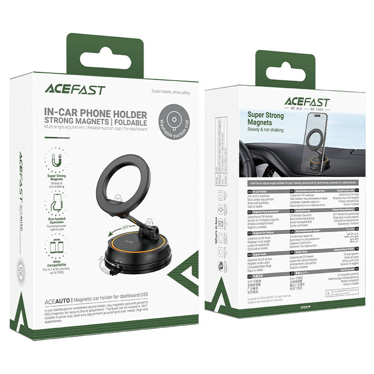 Автоутримувач Acefast D55 Magnetic for Dashboard Black