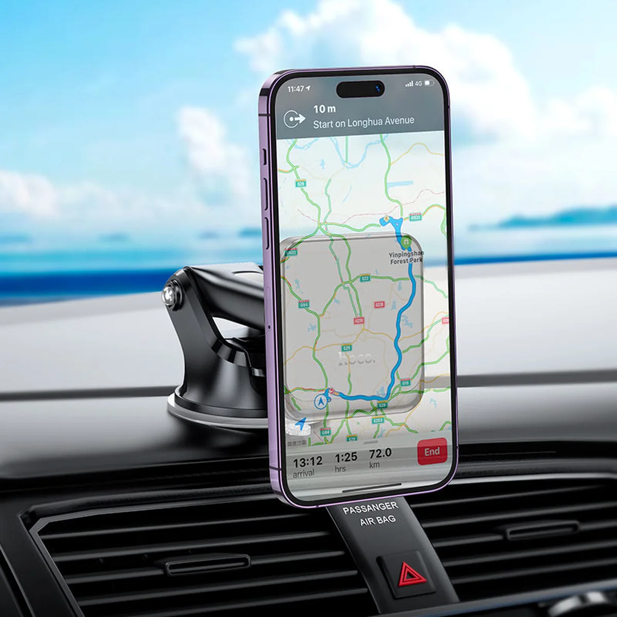 Автоутримувач Hoco H41 Climber magnetic (center console) Black