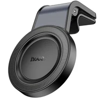 Автодержатель Hoco H59 Show ring magnetic (L air outlet) Black / Metal gray