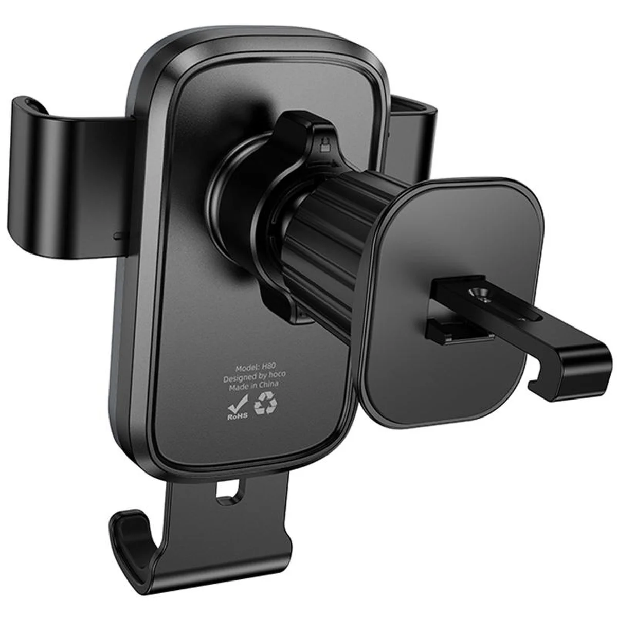 Автодержатель Hoco H80 Vista gravity (air outlet) Black / Metal gray
