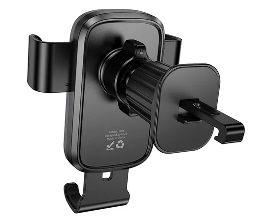 Автодержатель Hoco H80 Vista gravity (air outlet) Black / Metal gray