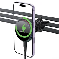 Автодержатель с БЗУ Acefast D61 Magnetic Wireless Charging 15W Gray