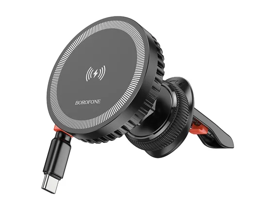Автодержатель с БЗУ Borofone BH207 Mona retractable (air outlet) Black