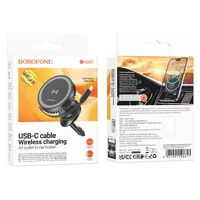Автодержатель с БЗУ Borofone BH207 Mona retractable (air outlet) Black
