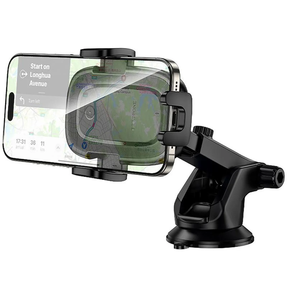 Автодержатель с БЗУ Borofone BH223 Follower 15W (center console) Black