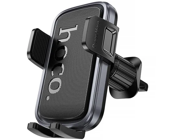 Автодержатель Hoco H78 Vista push-type (air outlet) Black / Metal gray