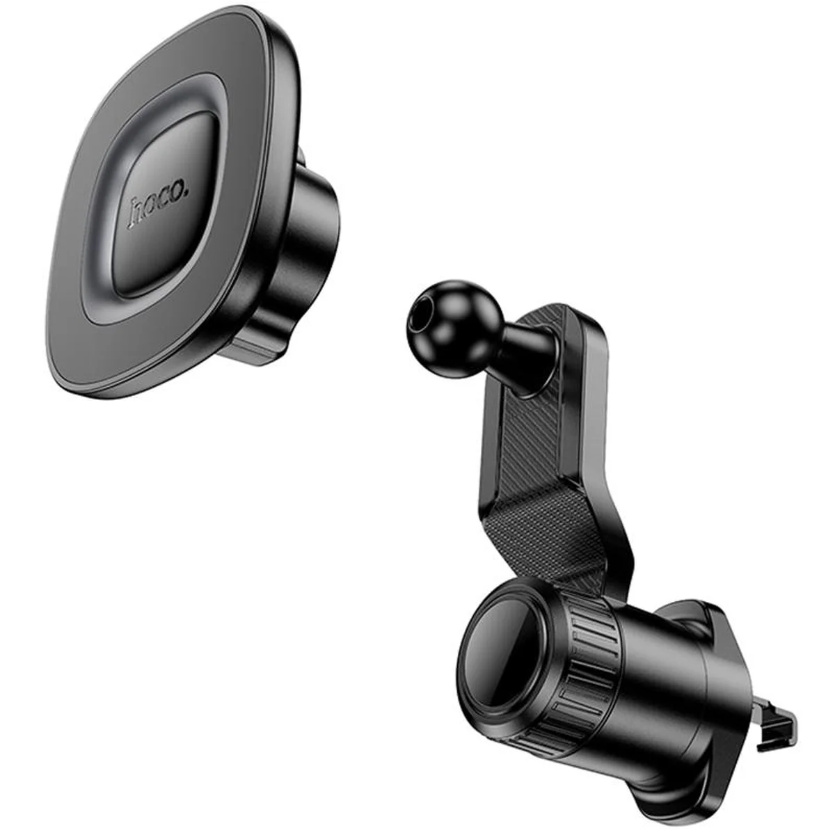 Автодержатель Hoco H74 Crown ring magnetic (air outlet) Black / Metal gray