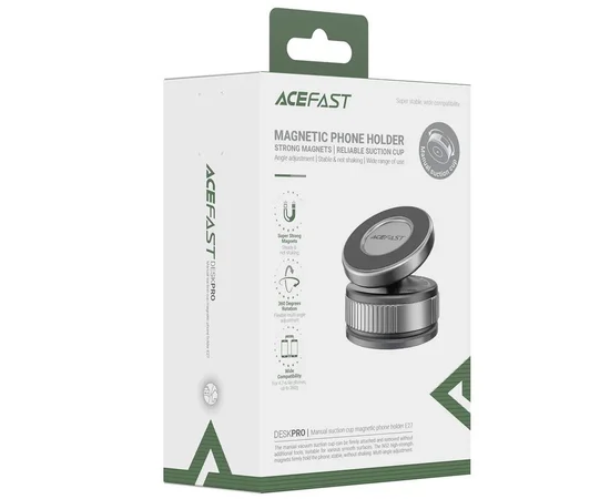 Автодержатель Acefast E27 Vacuum Suction Magnetic Gray