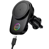 Автотримач із БЗУ Hoco HW36 Electric 15W with cooler (air outlet) Black