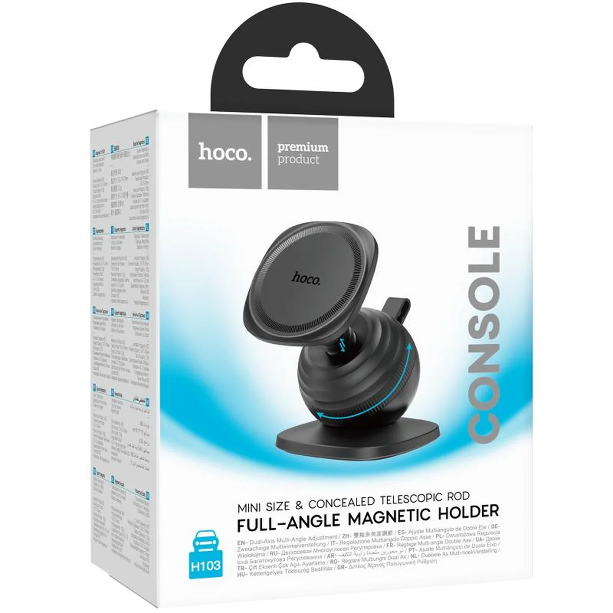 Автоутримувач Hoco H103 Daisy magnetic (center console) Black