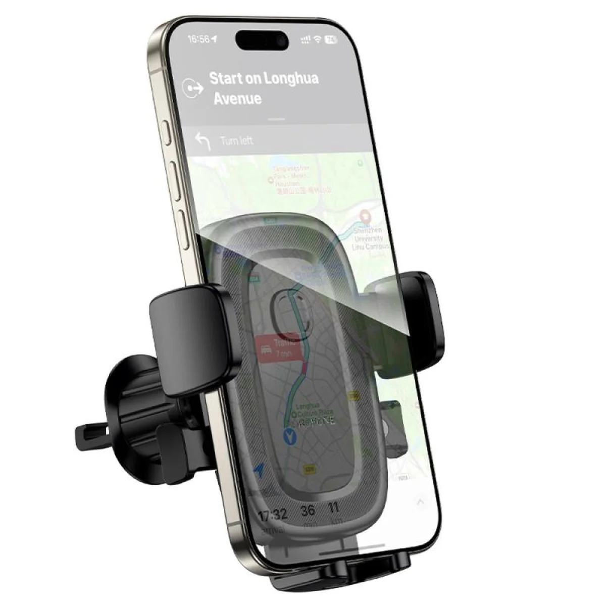 Автодержатель Borofone BH131 One-key Lock (air outlet) Black