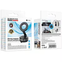 Автоутримувач Borofone BH140 Gloria Vacuum Suction Magnetic (center console) Black / Metal grey