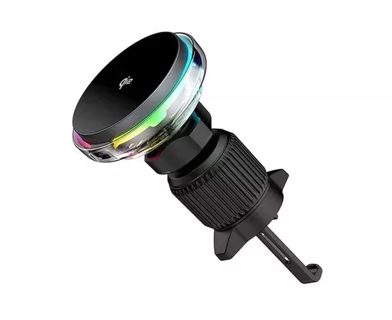 Автодержатель с БЗУ WIWU CH-324 Aurora Qi2 15W Black