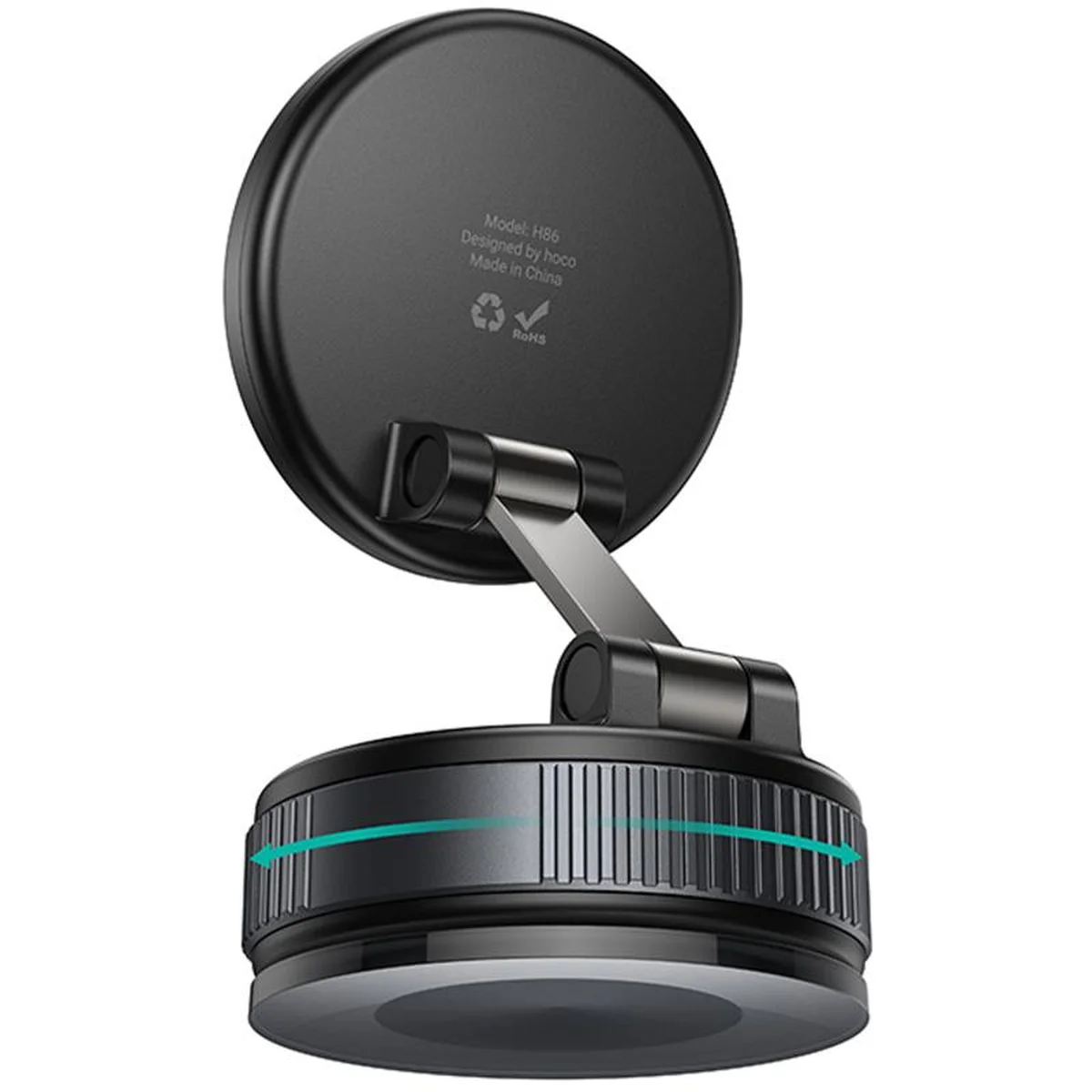 Автодержатель Hoco H86 Dragon manual suction cup magnetic (universal) Black / Metal gray