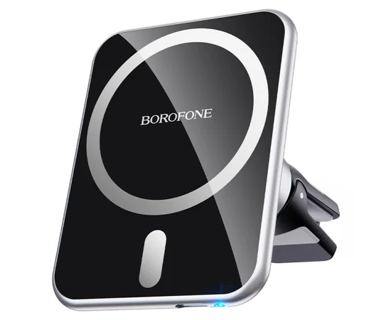 Автодержатель с БЗУ Borofone BH43 Magnetic 15W Black steel